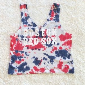 NWOT VS Pink XS Boston Red Sox Tie-Dye Crop Tank